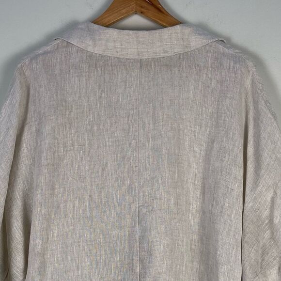Esqualo Linen Boxy Oversized Fit Button Down Shirt Size M Woven Linen Beach - Picture 8 of 11